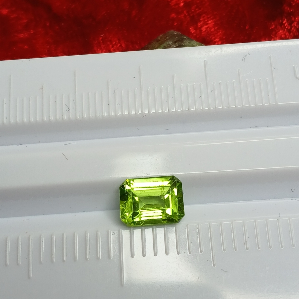 Emerald Cut Green Peridot 9x7mm